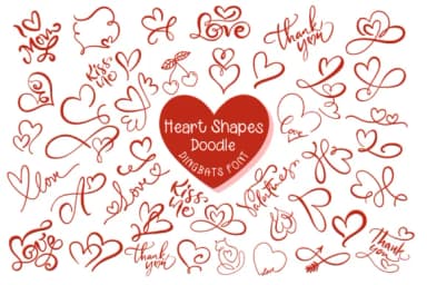 Heart Shapes by Pui Art — Dingbats Font — thumbnail 1