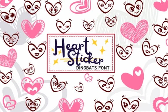 Heart Sticker by PraewDesigns — Dingbats Font