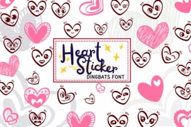 Heart Sticker by PraewDesigns — Dingbats Font — thumbnail 1