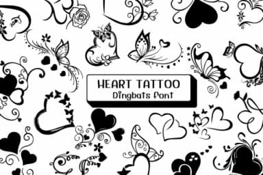 Heart Tattoo by Ketsarin — Dingbats Font — thumbnail 1