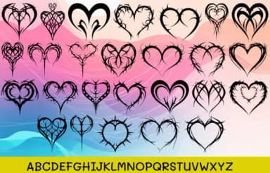 Heart Thorns Arctic Tribal by MOMAT THIRTYONE — Dingbats Font — thumbnail 2