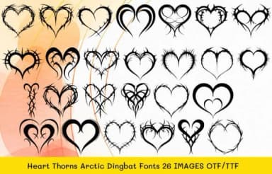 Heart Thorns Arctic by MOMAT THIRTYONE — Dingbats Font — thumbnail 1