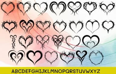 Heart Thorns Arctic by MOMAT THIRTYONE — Dingbats Font — thumbnail 2