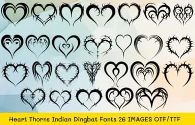 Heart Thorns Indian by MOMAT THIRTYONE — Dingbats Font — thumbnail 1