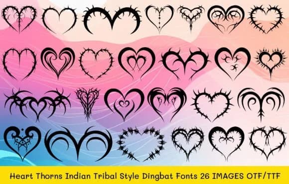 Heart Thorns by MOMAT THIRTYONE — Dingbats Font