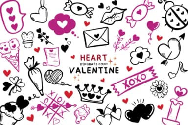 Heart Valentine by Bee piyanuch — Dingbats Font — thumbnail 1
