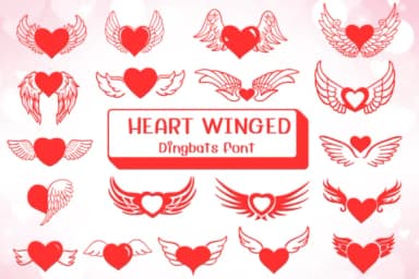 Heart Winged by Ketsarin — Dingbats Font — thumbnail 1