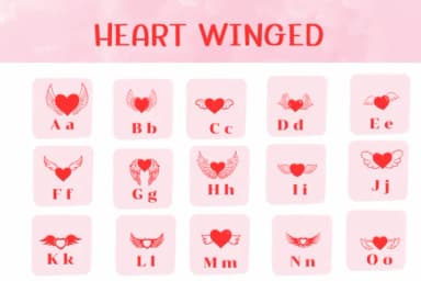 Heart Winged by Ketsarin — Dingbats Font — thumbnail 2