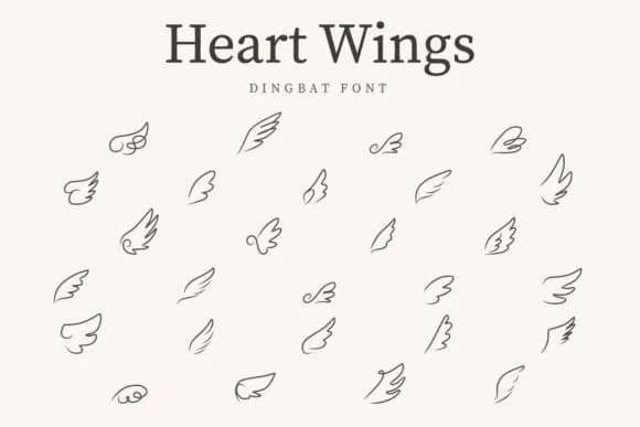Heart Wings by CraftedType Studio — Dingbats Font