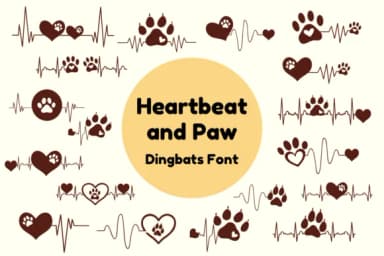 Heartbeat and Paw by Nun Sukhwan — Dingbats Font — thumbnail 1