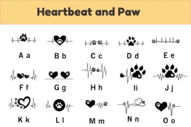 Heartbeat and Paw by Nun Sukhwan — Dingbats Font — thumbnail 2