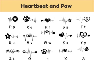 Heartbeat and Paw by Nun Sukhwan — Dingbats Font — thumbnail 3