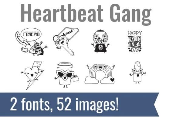 Heartbeat Gang by Illustration Ink — Dingbats Font