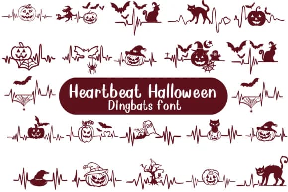 Heartbeat Halloween by Nongyao — Dingbats Font