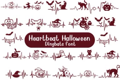 Heartbeat Halloween by Nongyao — Dingbats Font — thumbnail 1