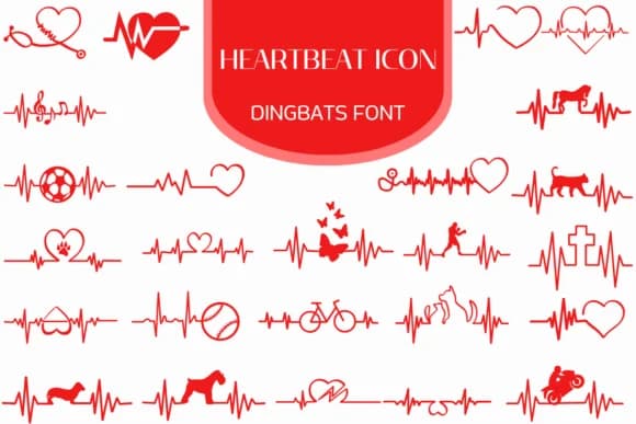 Heartbeat Icon by Heartcraft Atelier — Dingbats Font