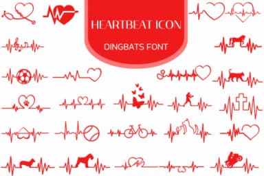 Heartbeat Icon by Heartcraft Atelier — Dingbats Font — thumbnail 1