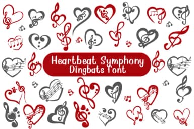 Heartbeat Symphony by Nongyao — Dingbats Font — thumbnail 1