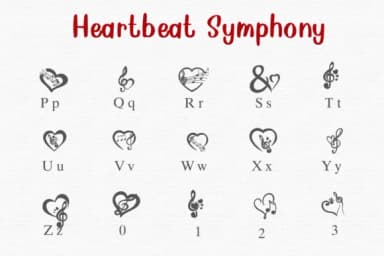 Heartbeat Symphony by Nongyao — Dingbats Font — thumbnail 3