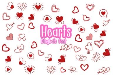 Hearts by Nongyao — Dingbats Font — thumbnail 1