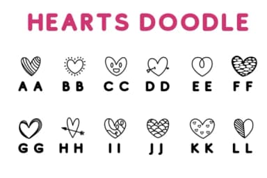 Hearts Doodle by Chonada — Dingbats Font — thumbnail 2