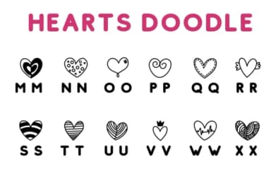 Hearts Doodle by Chonada — Dingbats Font — thumbnail 3