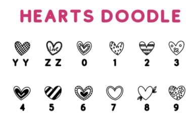 Hearts Doodle by Chonada — Dingbats Font — thumbnail 4