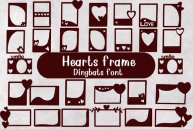 Hearts Frame by Nongyao — Dingbats Font — thumbnail 1