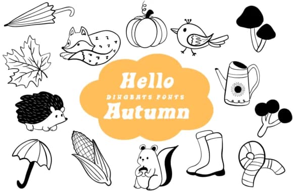 Hello Autumn by Suphitchaya — Dingbats Font