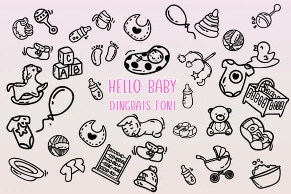 Hello Baby by Nongyao — Dingbats Font