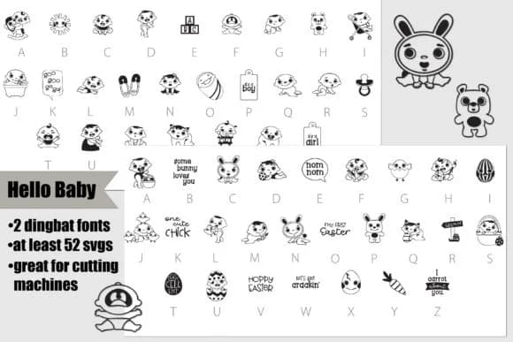 Hello Baby by Illustration Ink — Dingbats Font