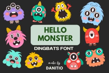 Hello Monster by danita.kukkai — Dingbats Font — thumbnail 1