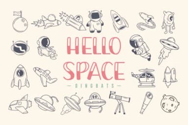 Hello Space by Rizkky (7NTypes) — Dingbats Font — thumbnail 1