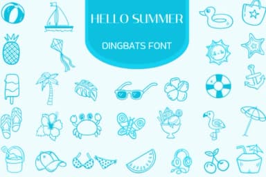 Hello Summer by Heartcraft Atelier — Dingbats Font — thumbnail 1