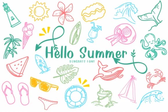 Hello Summer by CHANOK — Dingbats Font