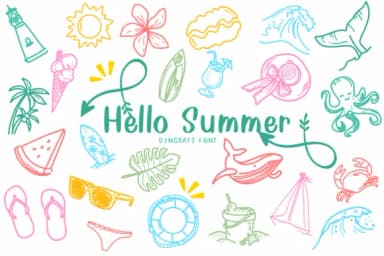 Hello Summer by CHANOK — Dingbats Font — thumbnail 1