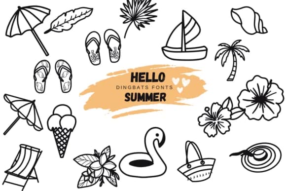 Hello Summer by Suphitchaya — Dingbats Font