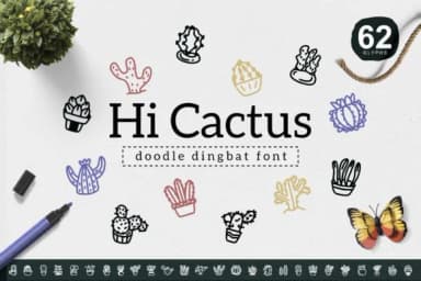 Hi Cactus by YandiDesigns — Dingbats Font — thumbnail 1