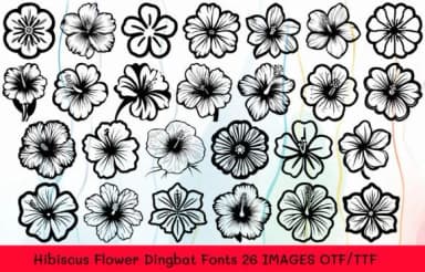 Hibiscus Flower by MOMAT THIRTYONE — Dingbats Font — thumbnail 1