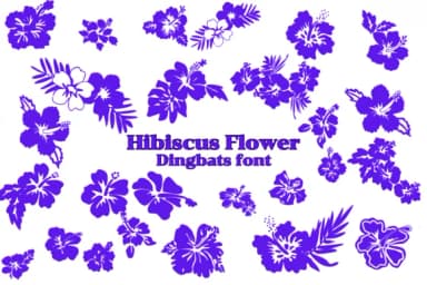 Hibiscus Flower by Nongyao — Dingbats Font — thumbnail 1