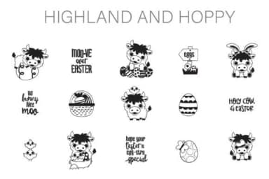 Highland and Hoppy Dingbats by Illustration Ink — Dingbats Font — thumbnail 1