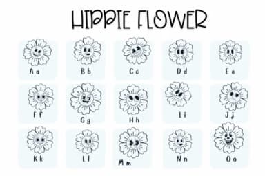 Hippie Flower by Sirinart — Dingbats Font — thumbnail 2