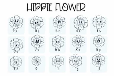 Hippie Flower by Sirinart — Dingbats Font — thumbnail 3
