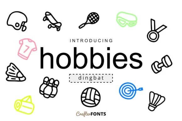 Hobbies Doodle Dingbat by CrafterFonts — Dingbats Font