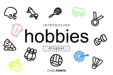 Hobbies Doodle Dingbat by CrafterFonts — Dingbats Font — thumbnail 1