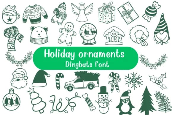 Holiday Ornaments by Nongyao — Dingbats Font