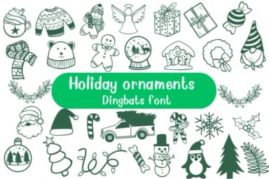 Holiday Ornaments by Nongyao — Dingbats Font — thumbnail 1