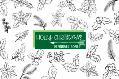 Holly Christmas by Sirinart — Dingbats Font — thumbnail 1