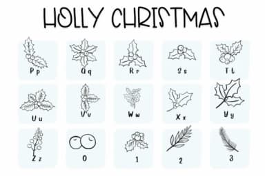 Holly Christmas by Sirinart — Dingbats Font — thumbnail 3