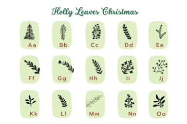 Holly Leaves Christmas by Pui Art — Dingbats Font — thumbnail 2